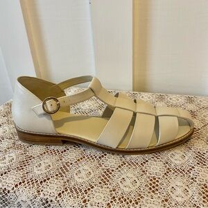 Pilcro Anthropologie Maris White Fisherman Sandals Shoes